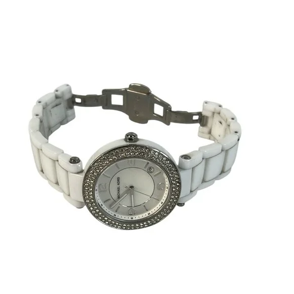 y2k vtg lot of 2 Michael Kors Ceramic Watch crystal bezel mother of pearl‎ - Picture 9 of 16